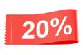 20% discount red clothing label Royalty Free Stock Photo