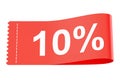10% discount red clothing label, 3D rendering Royalty Free Stock Photo