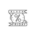 Discount, ribbon, per cent icon. Simple line, outline vector of black friday icons for ui and ux, website or mobile application