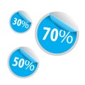 Discount 30 50 70 sale icon on white background Royalty Free Stock Photo