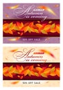 Discount sale print banners for markets of autumn season.