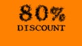 80% discount smoke text effect orange isolated background