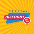 Discount special offer concept badge banner vector illustration. Sale creative sticker. Promotion abstract layout. Shopping tag la