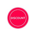 Discount tag vector icon. Discount red label illustration isolated on white Royalty Free Stock Photo