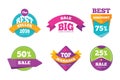 Discount tags banners and stickers vector collection for digital marketing Royalty Free Stock Photo