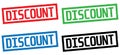 DISCOUNT text, on rectangle border stamp sign. Royalty Free Stock Photo