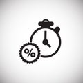 Discount time counter on white background