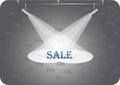 Discount under searchlights Royalty Free Stock Photo