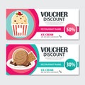 Discount voucher set of ice cream template design. Royalty Free Stock Photo