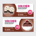 Discount voucher set of ice cream template design. Royalty Free Stock Photo