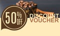 Discount Voucher Template Rastr Illustration