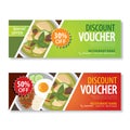 Discount voucher template with thai food flat design Royalty Free Stock Photo