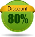 80 Discount web button Royalty Free Stock Photo