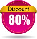 80 Discount web button Royalty Free Stock Photo