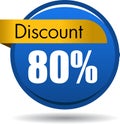 80 Discount web button Royalty Free Stock Photo