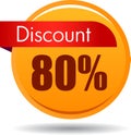 80 Discount web button Royalty Free Stock Photo