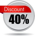 40 Discount web icon Royalty Free Stock Photo