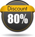 80 Discount web icon Royalty Free Stock Photo