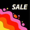 Discounted sale. Bright background for the abstract banner. Royalty Free Stock Photo