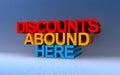 discounts abound here on blue Royalty Free Stock Photo