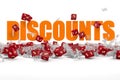 Discounts text and cubes Royalty Free Stock Photo