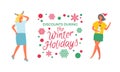 Discounts During Winter Holidays Sale Poster Woman