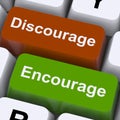 Discourage Or Encourage Keys To Motivate Or Deter Royalty Free Stock Photo