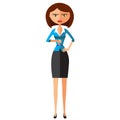 Discouraged girl. Unhappy business-lady. Irritated girl. Vector.