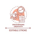 Discouraging creativity orange concept icon Royalty Free Stock Photo