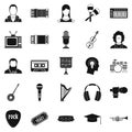 Discourse icons set, simple style Royalty Free Stock Photo