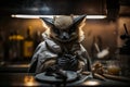 Cute Bat Chef Spooky Kitchen Delights AwardWinning Pet Photography with Canon EOS 5D Mark IV DSLR Royalty Free Stock Photo