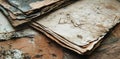Discover Aged Paper Stack Texture and Layered Grunge Aesthetic with a Vintage Feel Royalty Free Stock Photo