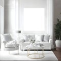 Frame Your Living Room in Elegance with Mockups Royalty Free Stock Photo