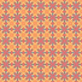 Colorful Retro Floral Geometric Seamless Pattern in Warm Tones. Abstract Decorative Vector Design for Backgrounds Royalty Free Stock Photo