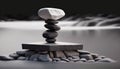 Balancing Stones with Blurry Background. Generative ai illustration