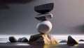 Balancing Stones with Blurry Background. Generative ai illustration