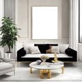 Create a Luxurious Living Room with Elegant Mockups Royalty Free Stock Photo