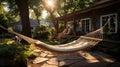 Discover Blissful Comfort with a Hammock and Chic Patio Furniture Setup