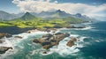 Awe-Inspiring Aerial Photo: Kogel Bay and Kogelberg Nature Reserve\'s Panoramic Coastal Haven, generative AI