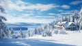 Photorealistic Winter Landscape In Mont-tremblant Royalty Free Stock Photo