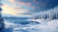 Photorealistic Winter Landscape In Sainte-julie