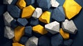 Marbled Monochrome: A Composition of Yellow, Black, and Marble Stones