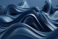 Modern Minimalist 3D Designs: Exploring Powder Blue & Navy Blue Twisted Waves