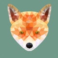 Orange Fox Low Poly Geometric Art Vector