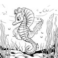 Create captivating kawaii seahorse art with this coloring book for girls