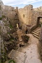 Discover Cathare Castle of Peyrepertuse in France Royalty Free Stock Photo