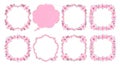 Collection of decorative pink floral frames and borders for design Royalty Free Stock Photo