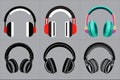 Print Headphone icon vector illustration. Royalty Free Stock Photo