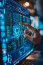 Discover cyber security in the digital realm with internet and technology on virtual screen.