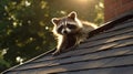 Rooftop Rascal: A Closeup of a Tiny, Cute Baby Raccoon